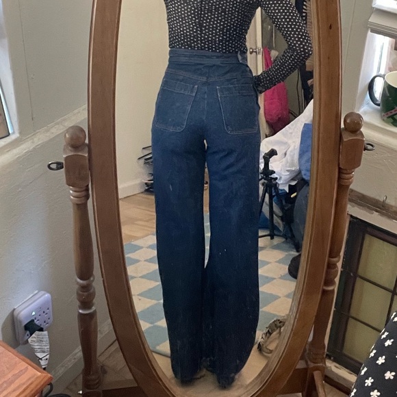 Dries Van Noten High Rise Wide Leg Flare Side Zip Sailor Jeans - Picture 8 of 10